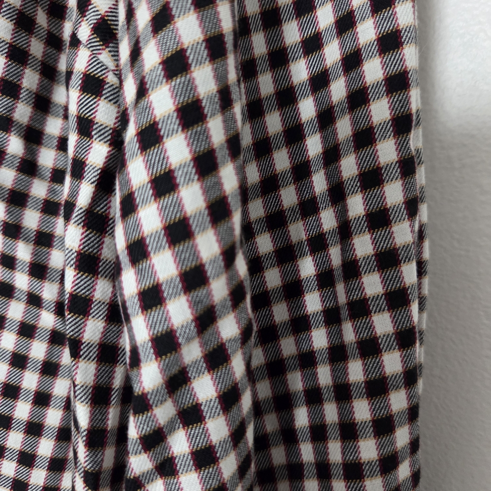Lane Bryant Size 24 NWT Black Red And White Gingham Plaid Ruffled Button Up - Picture 2 of 9